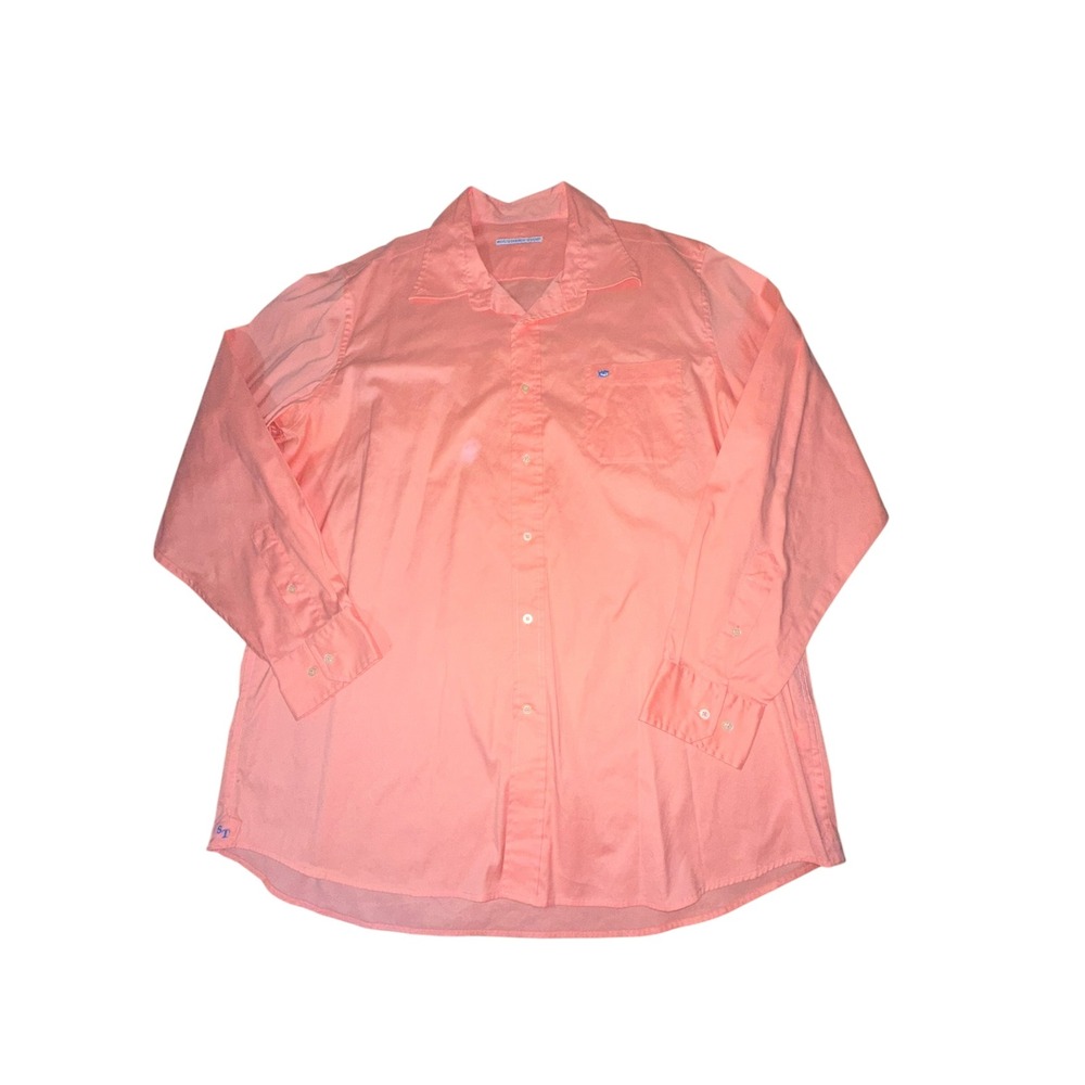 Southern Tide Shirt‎ Mens XXL Button Down Long Sleeve Preppy Peach Orange